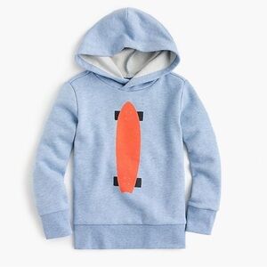 Crewcuts Light Blue Hoodie with Orange Skateboard Graphic